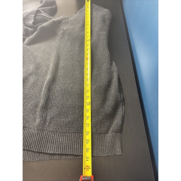 Victoria’s Secret PINK Womens Deep V-Neck Charcoal Sweater Oversized Slouchy - Picture 10 of 11